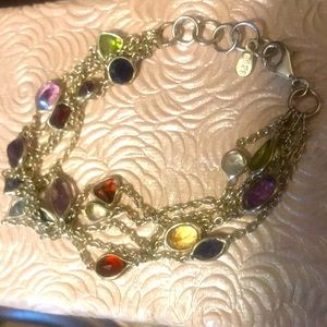Genuine semi precious stones and Sterling Silver Bracelet